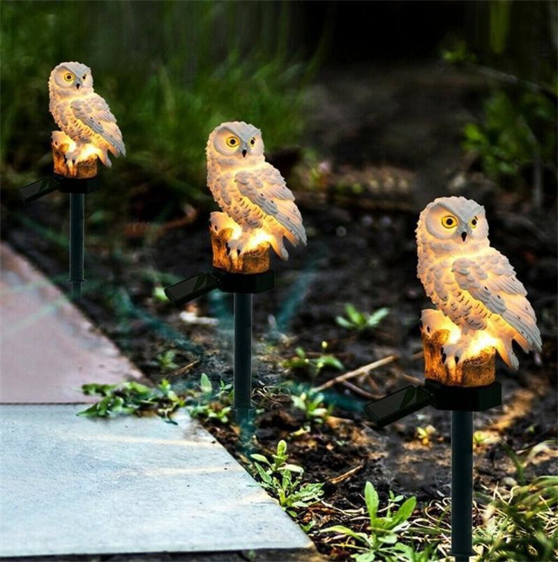 Cross-border solar owl lights, animal resin lights, courtyard garden lawn decorative ground insert lights, landscape night lights Specification drawing