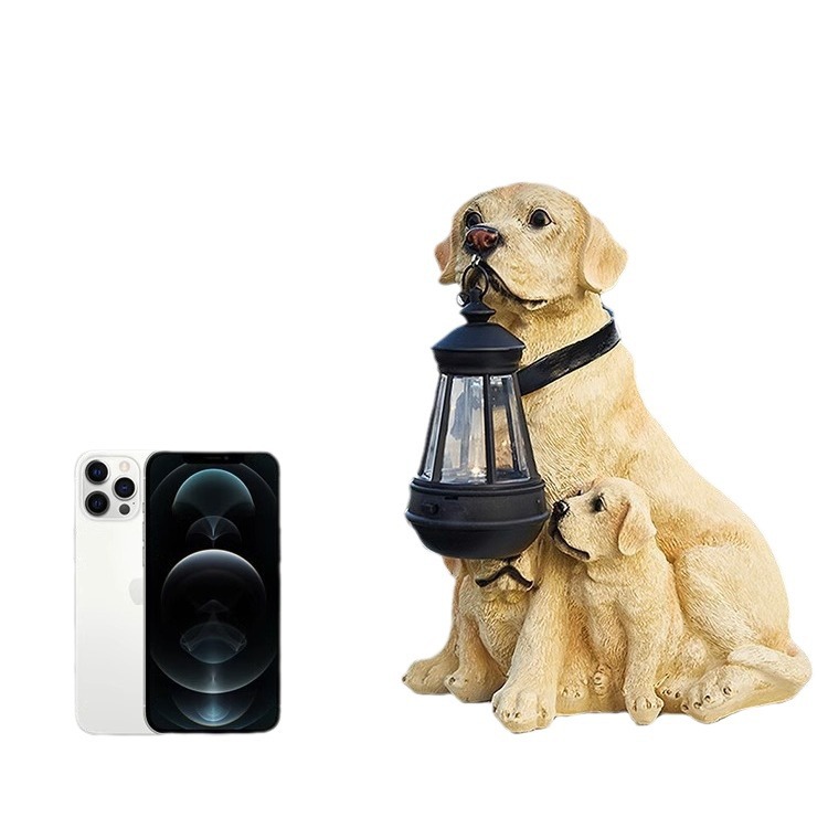Solar-powered outdoor garden lamps, waterproof garden decoration, landscape arrangement, outdoor creative puppy figurines, lawn lamps Item Picture