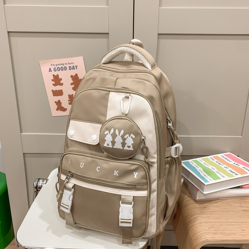 Japanese-style Harajuku style simple backpack with small bags, men's schoolbag and women's Korean-style student backpacks for boys and girls, neutral street backpacks full figure
