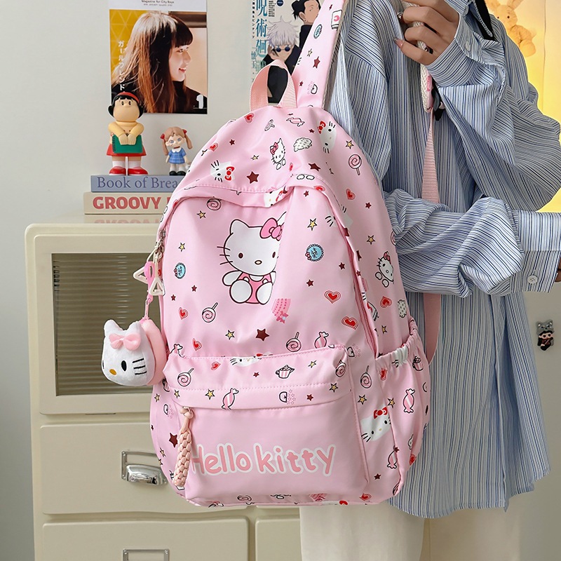 Cartoon Kuromi Backpack for primary school students, a niche Korean version of the backrest shoulder strap, large-capacity casual backpack Application Scenario