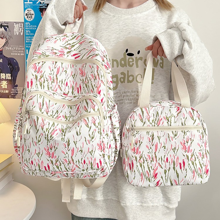 2025 New high-appearation-level butterfly-printed backpack, student schoolbag, women's summer large-capacity casual travel backpack Specification drawing