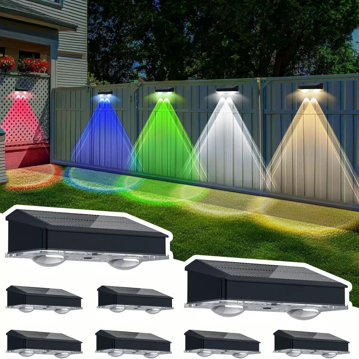 Cross-border new convex mirror wall lamp, solar courtyard wall lamp, villa entrance background wall, garden exposed table lamp and spotlight full figure