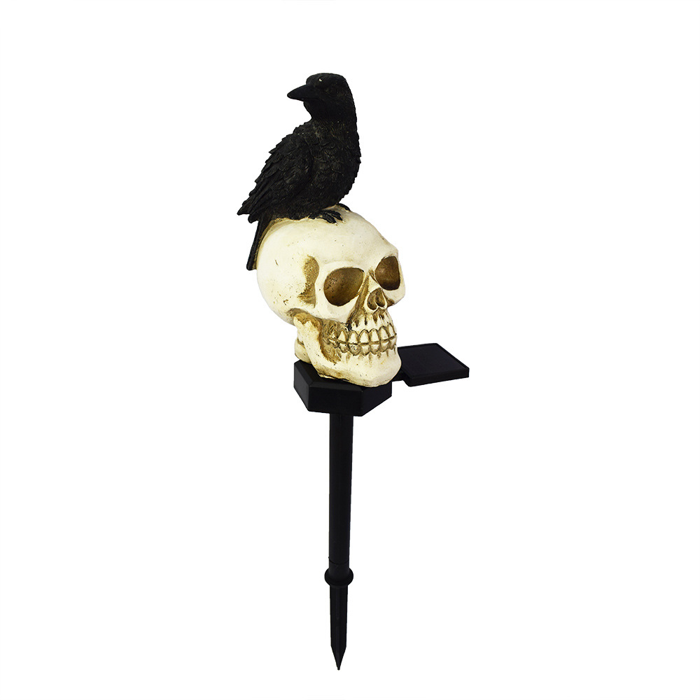 New solar lamp resin courtyard decoration Halloween Crow outdoor waterproof garden plug-in landscape lamp Item Picture
