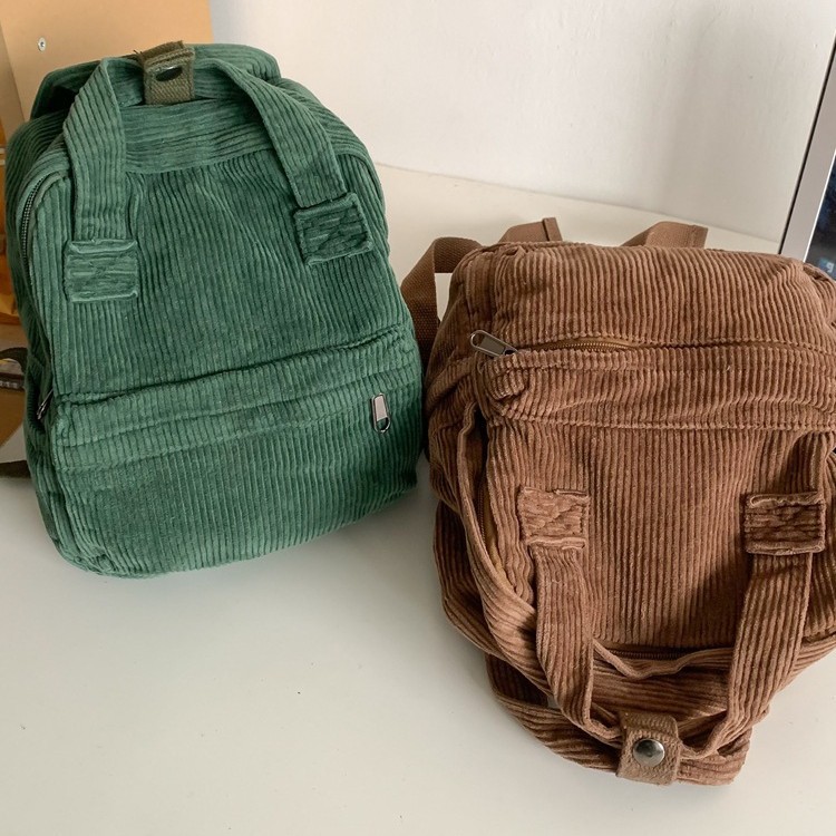 2024 New mini backpack for female students, a retro canvas bag in solid color, versatile and suitable for shopping and outings details Picture