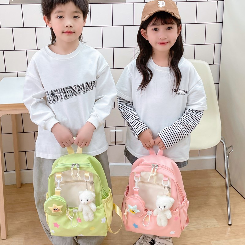 Cross-border Japanese-style cute kindergarten backpack, Korean version dopamine Star campus forest-style cool and casual backpack full figure
