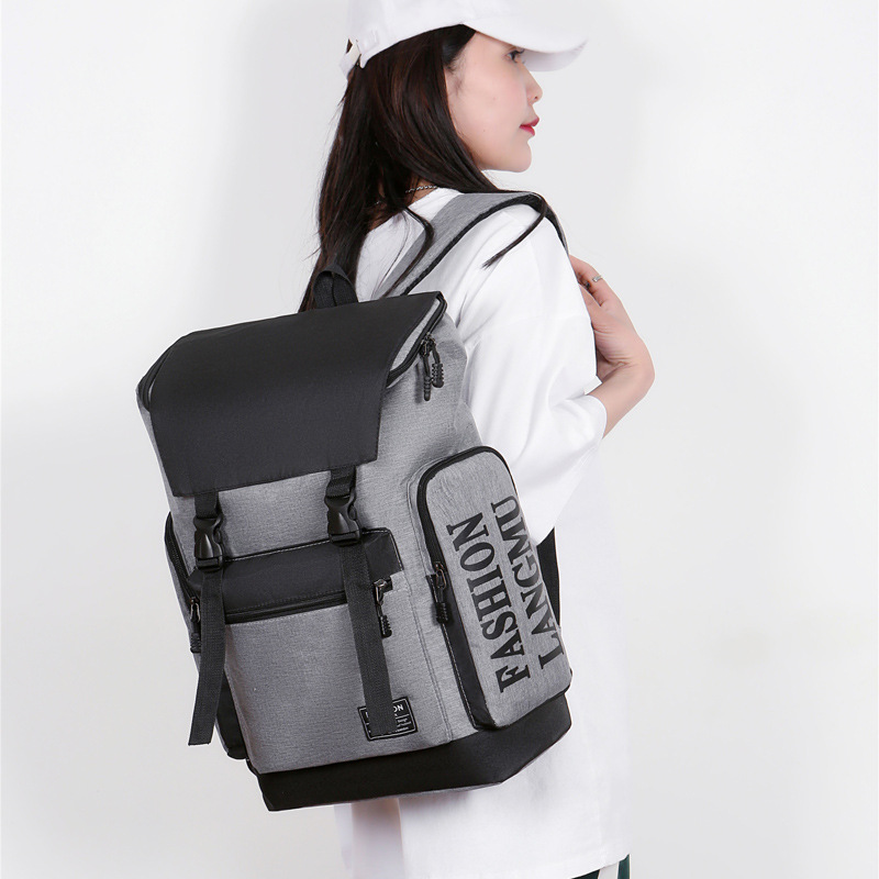 Wholesale of new large-capacity backpacks, simple, fashionable and trendy student schoolbags, travel and business lightweight computer backpacks details Picture