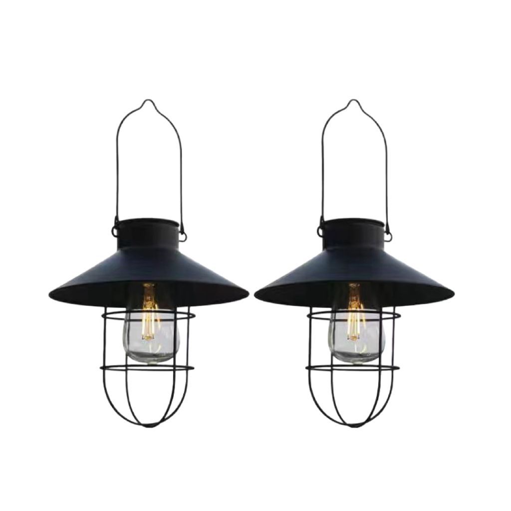 Ironwork retro courtyard hanging lamp decoration, solar chandelier, garden villa, outdoor street lamp, outdoor waterproof Item Picture