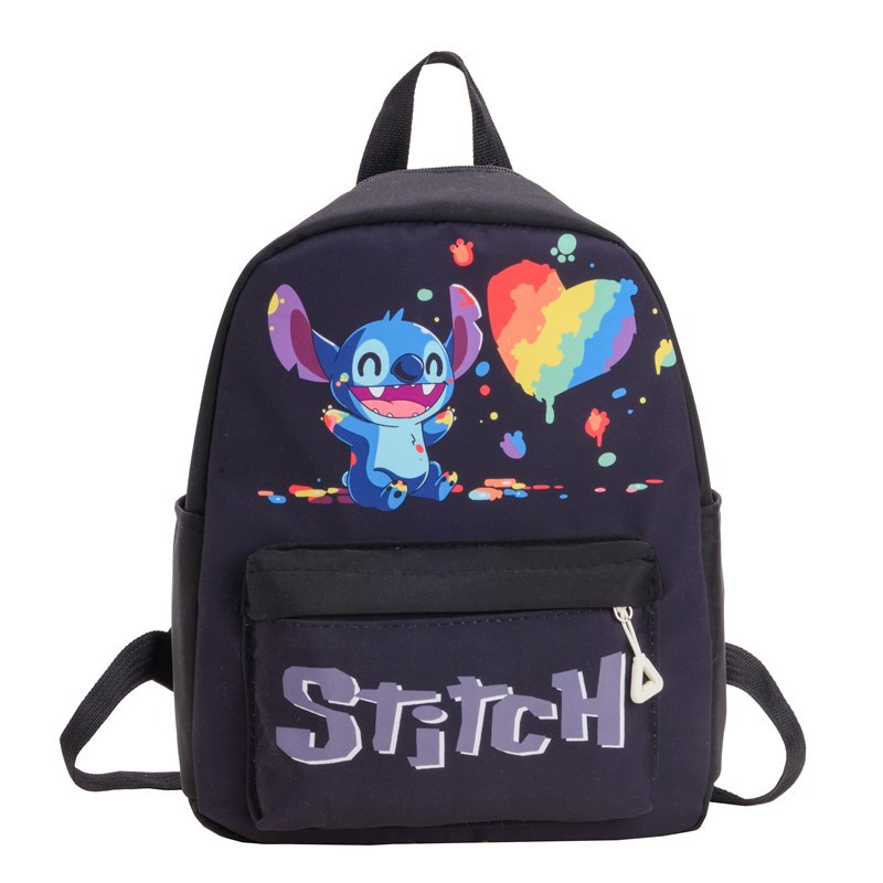 Fashionable and casual small schoolbag for men and women, cute cartoon pattern Stitch rabbit ear double-shoulder backpack for primary school students Item Picture