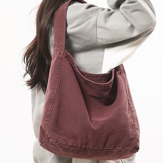 New cross-border fashionable Korean-style canvas bag, ins large-capacity washable fabric single-shoulder bag, simple and casual underarm bag for women full figure