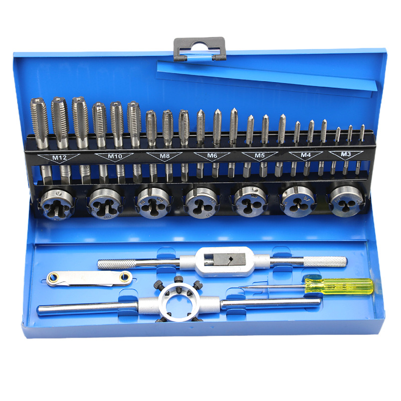 Wholesale of metric alloy steel tap and die combination sets, taps, wrenches, winch stands, manual special hardware tools undefined