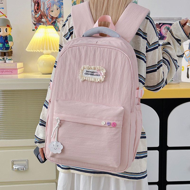 High-appearance-level ins-style schoolbag for girls, junior high school girls, senior high school and college students, lightweight, simple and fresh backpack full figure