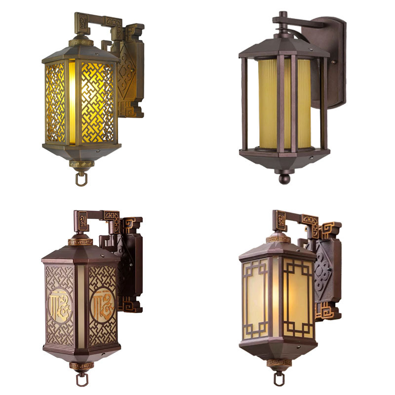 Chinese-style outdoor wall lamps, die-cast lamps, garden community garden landscape lamps, retro courtyard lamps, gate lamps, outdoor wall lamps Item Picture