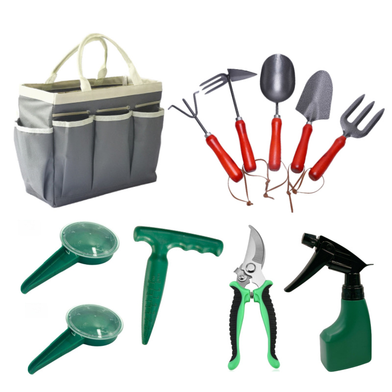 Cross-border gardening set tools, round forest tool set, agricultural tools, beachcombing, digging and sand-digging tools, shovels, hoes, rakes and scissors full figure