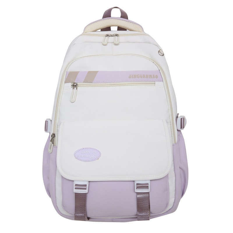 Manufacturer's in-stock large-capacity junior high school student schoolbags, girls' high school appearance level versatile casual backpacks, weight-reducing and spine-protecting backpacks Item Picture