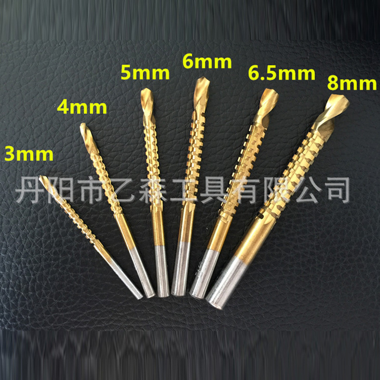 A supplies HSS sawtooth drill woodworking drill 6PC/ 6-piece set saw drill straight shank sawtooth twist drill bits Application Scenario