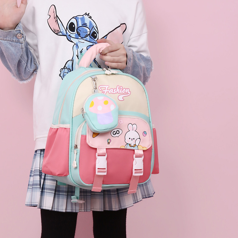 Cross-border schoolbag: Cute rabbit backpack with chest buckle for kindergarten girls, small class backpack for boys, cartoon dinosaur backpack for entering the kindergarten full figure