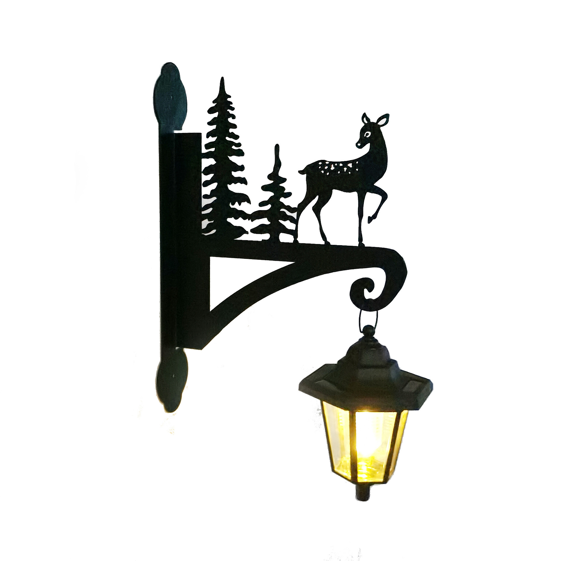 Ironwork garden decoration solar lamps, wall lamps, wall-hung hens, outdoor courtyard handicrafts, wall garden animal lamps Specification drawing