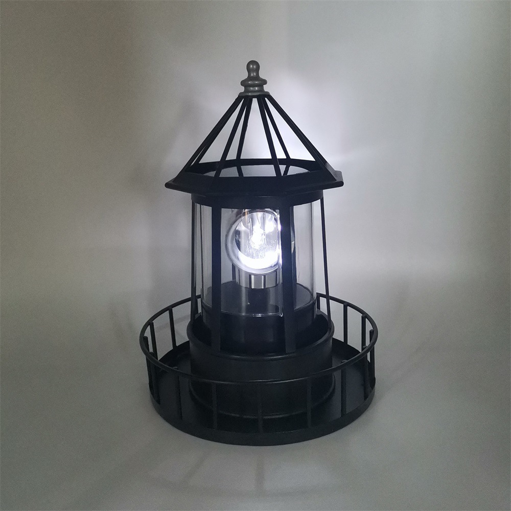 Amazon's best-selling large-sized solar lighthouse, solar beacon tower, rotating light, outdoor garden landscape and courtyard light details Picture