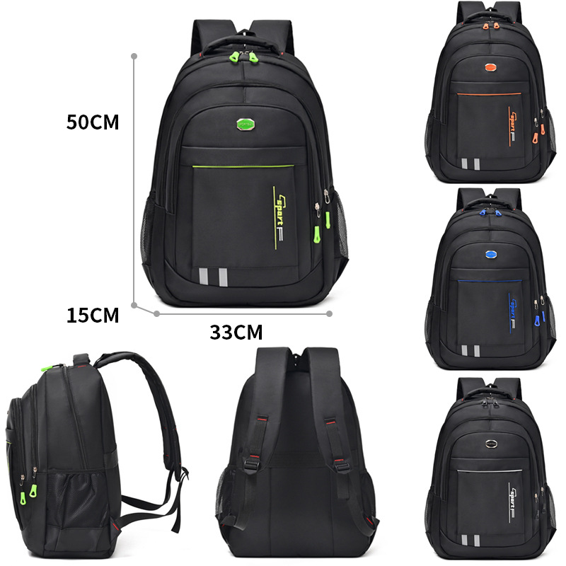 Men's simple, casual, durable and large-capacity backpack, schoolbag for junior and senior high school students, women's backpack, travel computer backpack details Picture
