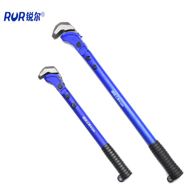 Rui 'er Hardware Quick pipe wrench, Steel bar wrench, pipe wrench, multi-functional water pipe wrench, straight thread socket wrench Specification drawing