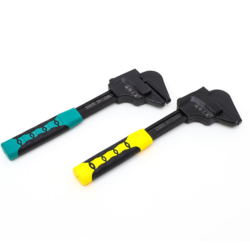 Adjustable wrench F-type pipe wrench, large opening wrench, anti-slip multi-functional F-type wrench, multi-functional right-angle adjustable wrench details Picture