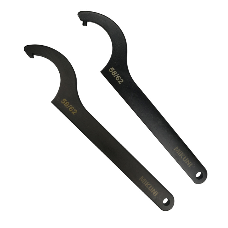 MIKUNI round head hook type crescent wrench, side hole round nut, half-moon round hook type C-shaped adjustable screw wrench Item Picture
