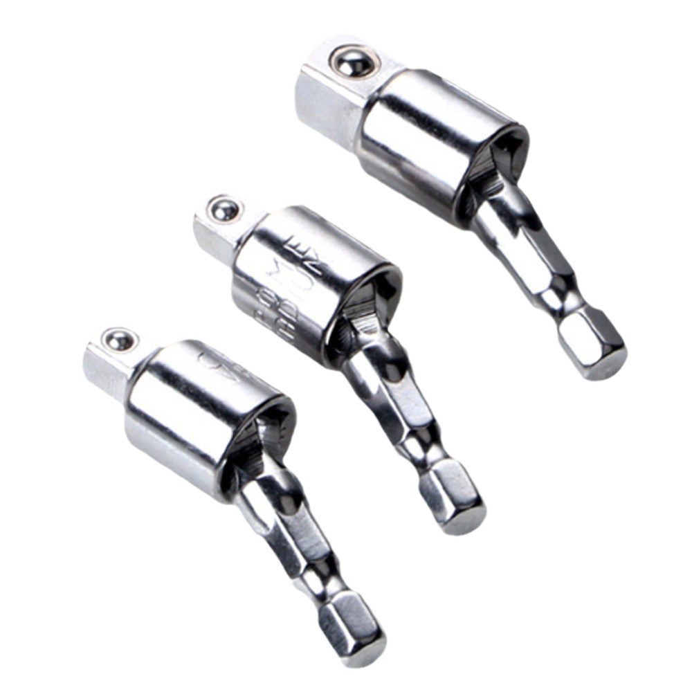 360-degree hexagonal handle to square head socket wrench, 1/2, 3/8, 1/4 adapter Item Picture