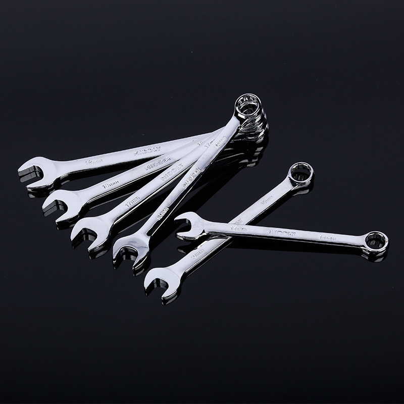 Wholesale complete set of mirror dual-purpose wrench sets, metric hardware tools, auto repair machinery matching double-head manual wrenches details Picture