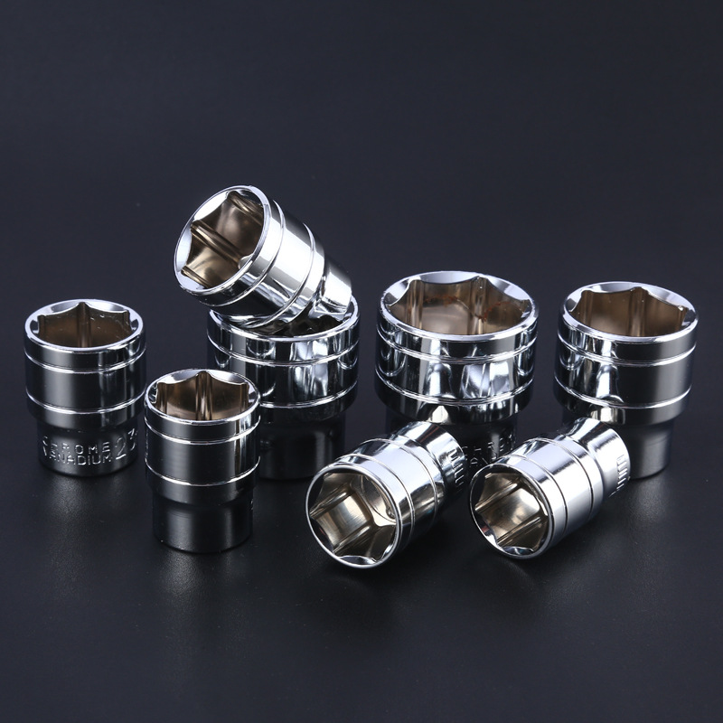 1/2 Dafei chromium vanadium steel hexagonal short socket mirror socket head electric wrench socket hexagonal socket head 12.5mm details Picture