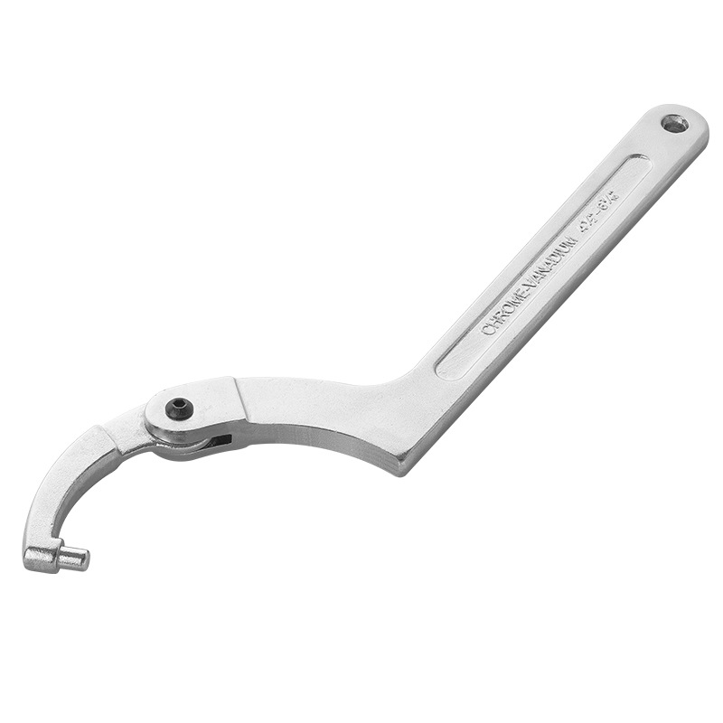 Crescent wrench hook head semi-circular hook type water meter cover special oil cylinder hook type round nut wrench hook type universal round head Item Picture