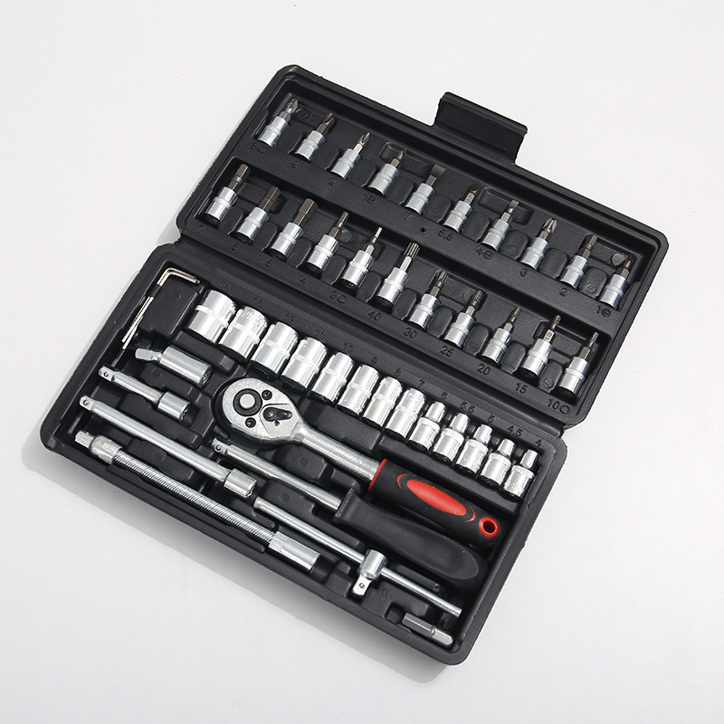 46-piece sleeve set tools for auto repair and household use, cross-border exclusive sale full figure