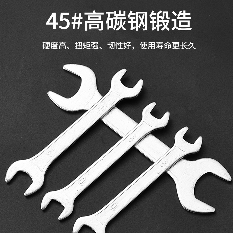 Double-opening dual-purpose wrench, galvanized forged high-strength torque wrench, auto repair matching wrench, hardware tools wholesale details Picture