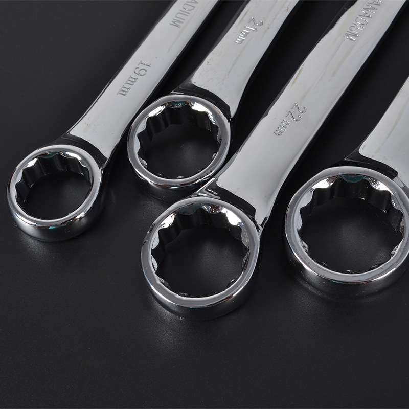 Plum blossom open-end dual-purpose wrench set 8mm-24mm mirror wrench dual-purpose fixed-head wrench auto repair tool combination Application Scenario