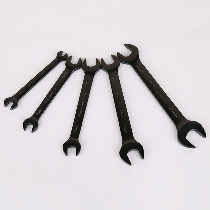 Wholesale sale of black electrophoretic open-end wrenches, dual-purpose, dual-head manual dual-purpose open-end wrenches for auto repair details Picture