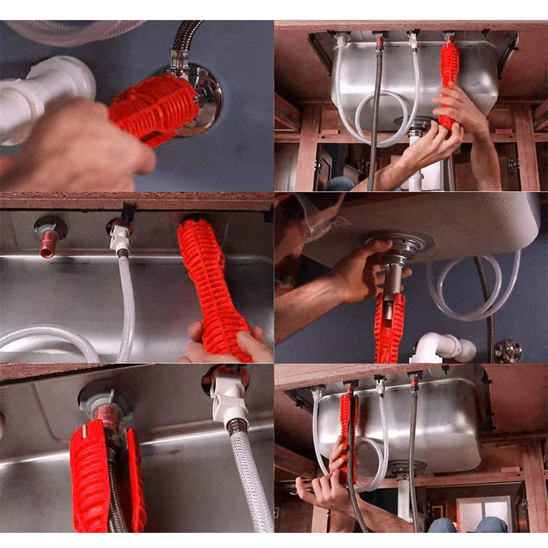 Multi-functional sink, bathroom wrench, water pipe wrench, household water pipe, faucet Angle valve, sink repair and disassembly Specification drawing