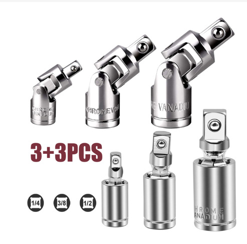 360-degree rotary joint, large fly, medium fly, small fly conversion joint, socket wrench accessory, union joint combination set undefined