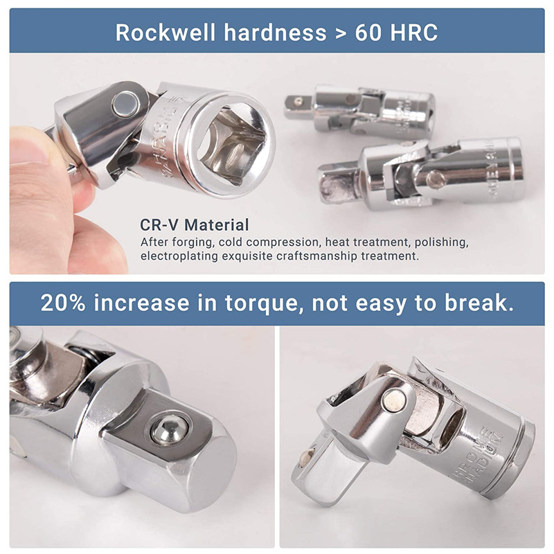 Sleeve universal joint, sleeve turning adapter, 1/4 inch, 3/8 inch, 1/2 inch universal joint details Picture
