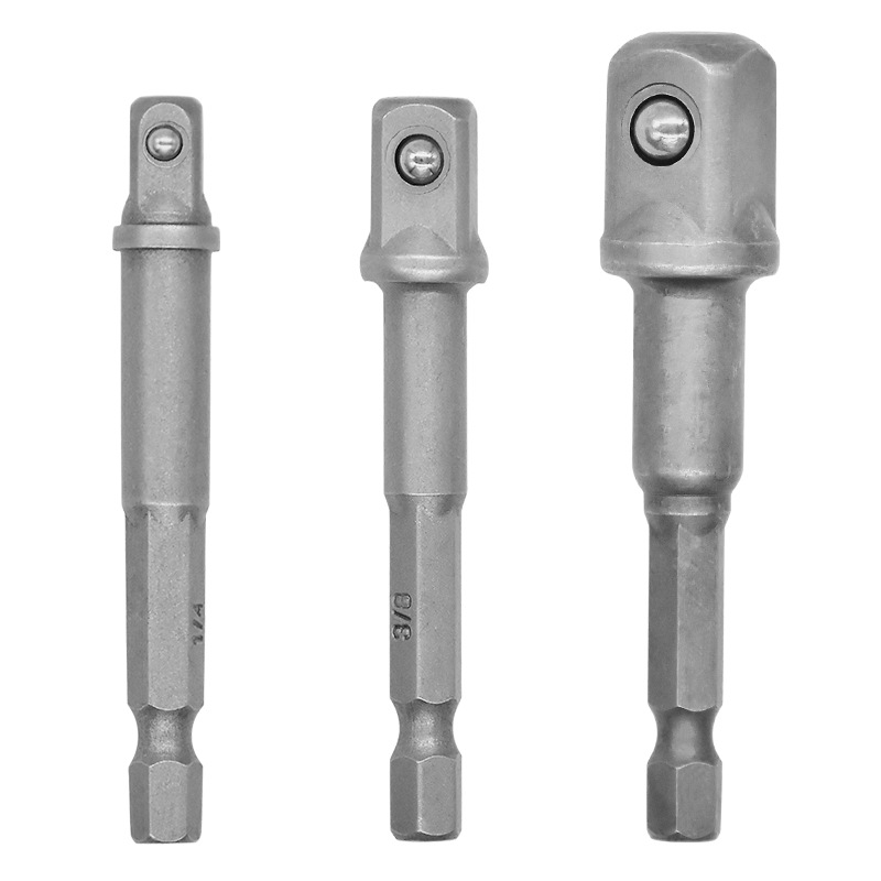 Hexagonal handle to square connection rod socket electric drill joint, extended electric wrench socket head connection conversion rod hand Item Picture