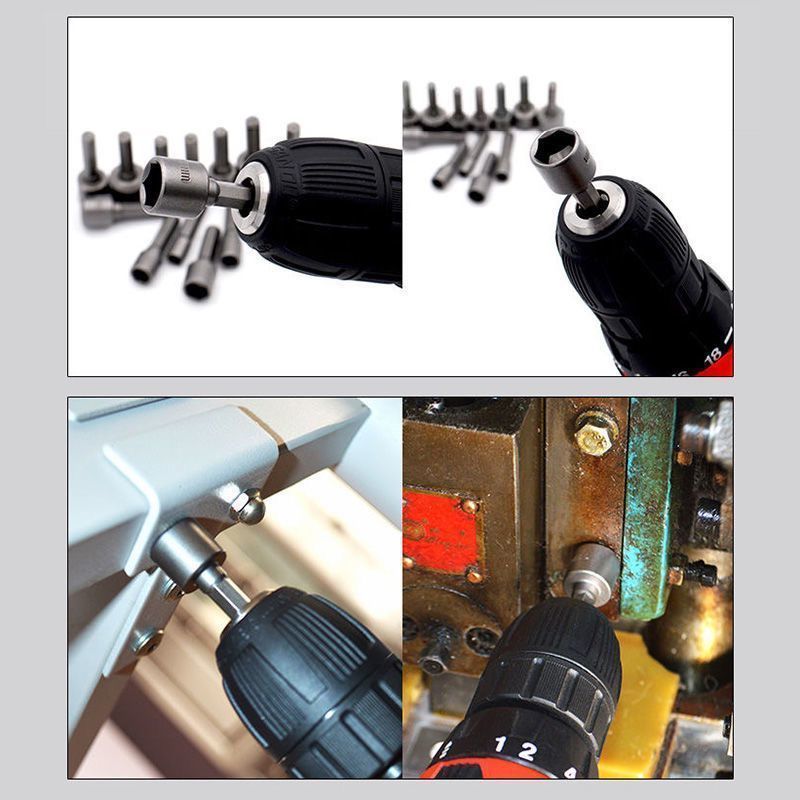 Electric wrench socket head set, 8mm hex socket deepening screwdriver, hand drill, air cannon, extended screwdriver Application Scenario