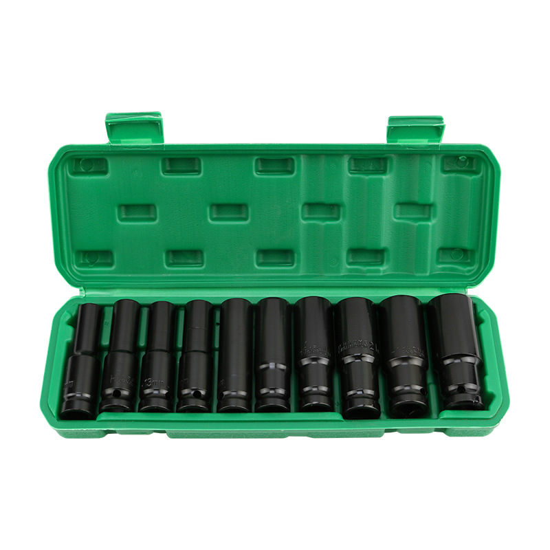 Pneumatic extended socket 10-piece set 1/2 lithium battery wrench socket set, wind cannon hexagon socket head, auto repair Item Picture