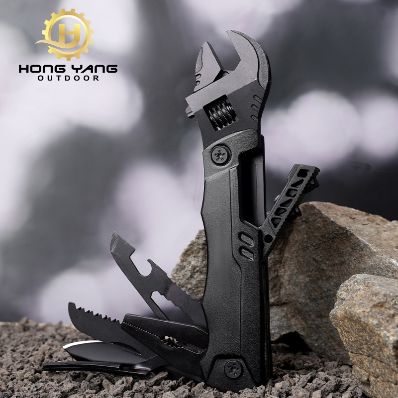 Wholesale of outdoor multi-functional adjustable wrenches, pliers, portable folding multi-purpose wrenches, screws and household combination tools details Picture