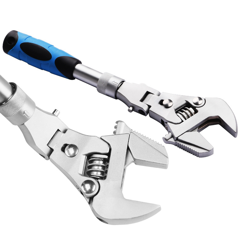Multi-functional adjustable wrench, folding oscillating ratchet, quick machine repair, 10-inch wrench for water, electricity, bathroom and air conditioning full figure