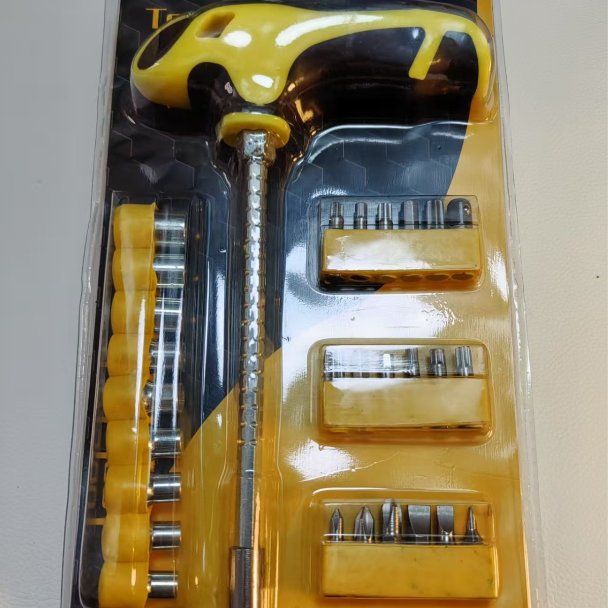 Cross-border combination bidirectional mini screwdriver ratchet wrench handle screwdriver hex socket wrench socket wrench Specification drawing