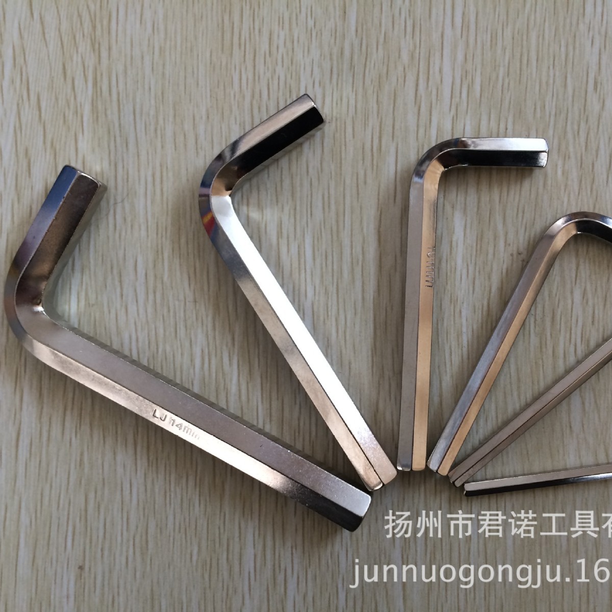 Junuo Tools offers high-quality, short, nickel-plated metric hex socket wrenches ranging from 1.5mm to 55mm made of 45# carbon steel, sold directly from the factory full figure