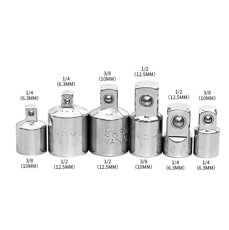 CRV socket adapter 1/2 to 3/8 to 1/4 ratchet wrench adapter for large, medium and small fly conversion connection undefined