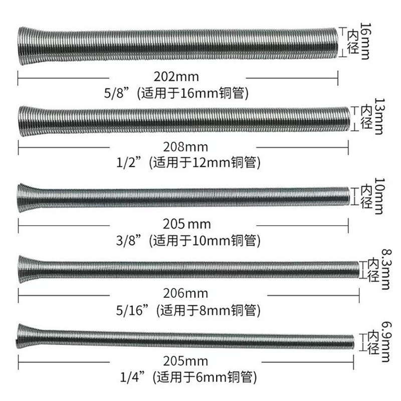 Air conditioning copper and aluminum tube benders, external extension 6-16mm manual elastic spring small benders details Picture