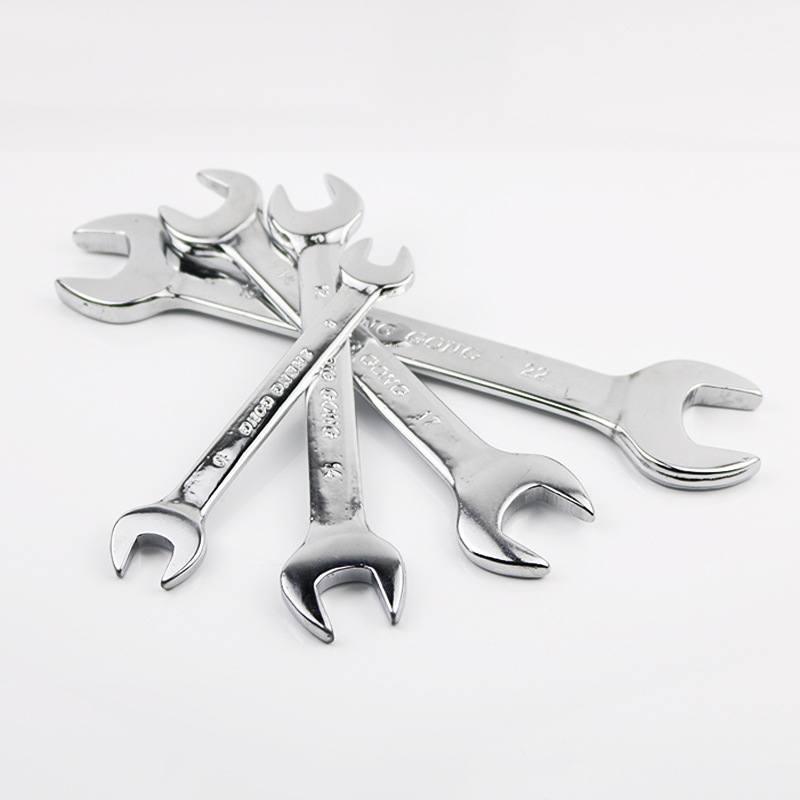 Wholesale Zhenggong brand open wrench, simple fixed head manual mirror double-head fixed wrench, double-head fork open wrench Specification drawing