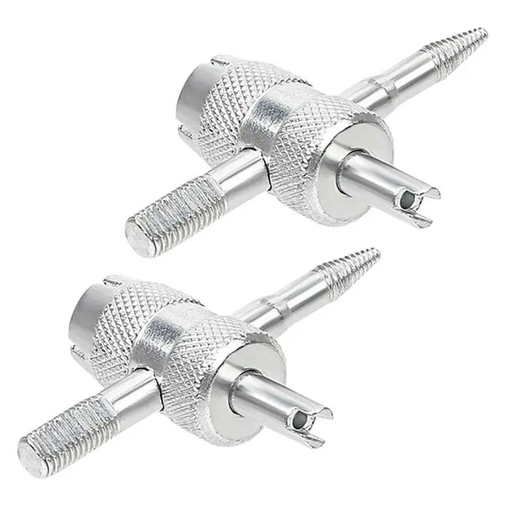 Four-in-one hardware tools: Car tire valve stem repair tools, valve core, screwdriver, wrench full figure