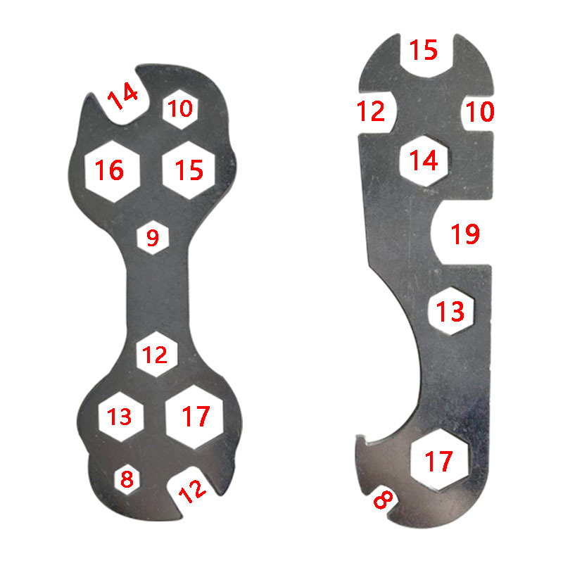 Wholesale multi-functional wrenches, T-shaped Allen box wrenches, plate stamping wrenches, and bicycle wrenches Specification drawing