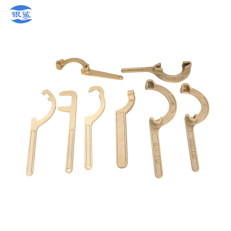 Marine F-shaped crescent fire hydrant wrench, pure copper and iron wrench, central island national standard fire hydrant hose with box wrench Specification drawing